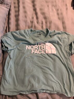 The North Face Light Mint Crew Neck Tee with Printed Logo